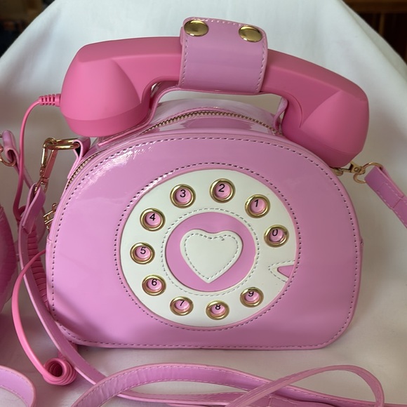 Lot of 2 Retro Style Crossbody Purse Bag Working Telephone Convertible Satchel - Picture 2 of 11